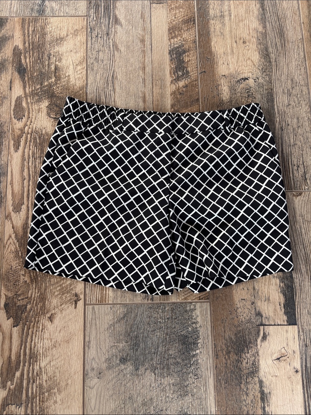 The Limited Black & White Grid Bermuda Shorts